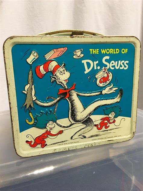 dr seuss metal lunch box|Vintage 1970 Dr Seuss Metal Lunchbox & Thermos .